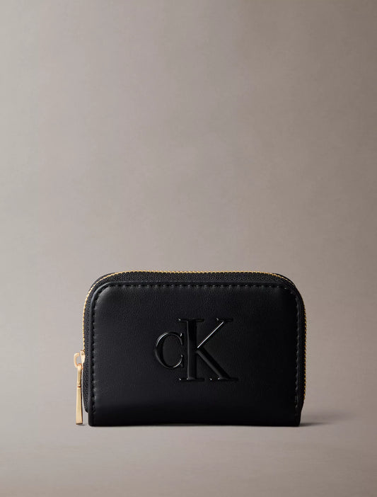 Calvin Klein Bold Monogram Medium Zip Wallet in Black