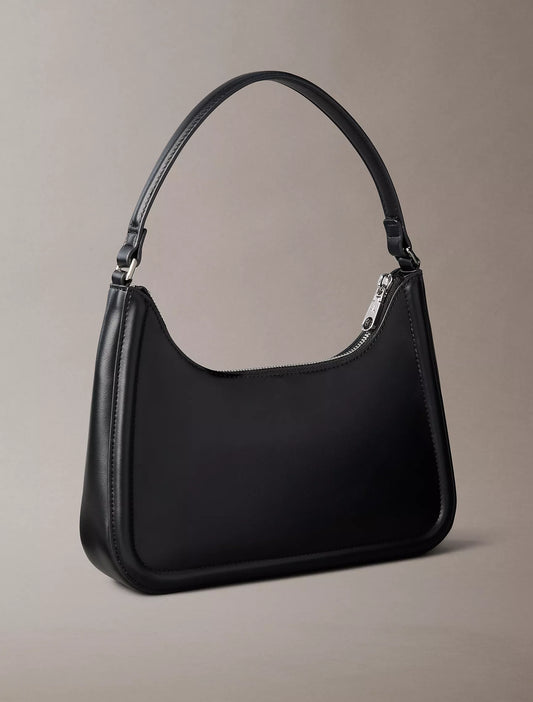 Calvin Klein Embossed Monogram Shoulder Bag in Black/White