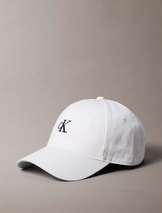 Calvin Klein Compact Monogram Baseball Cap in Bone White