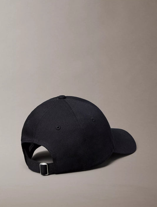 Calvin Klein Brushed Cotton Twill Logo Baseball Cap in Black