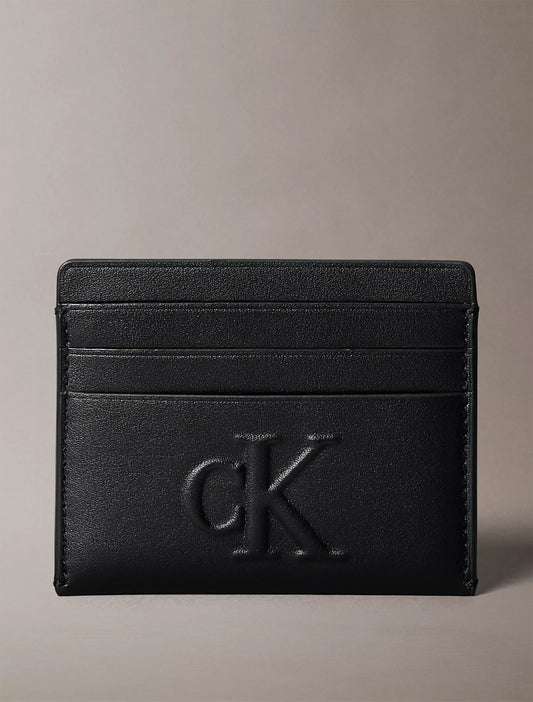 Calvin Klein Sculpted Impression Card Case - Black