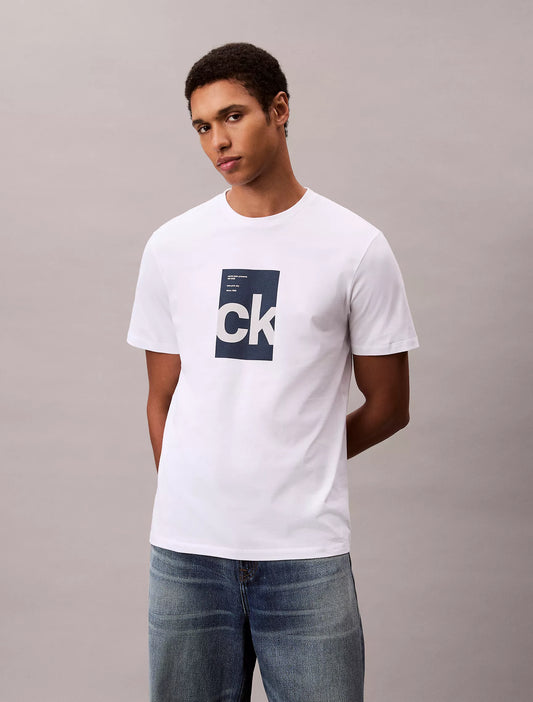 Calvin Klein Monogram Logo Center Box Graphic Classic T-Shirt