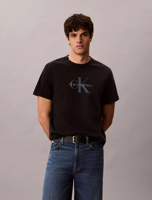 Calvin Klein Jeans Black Acid Wash Monologo Graphic Tee
