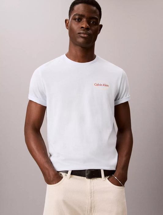 Calvin Klein Diner Graphic Logo Tee in Plein Air