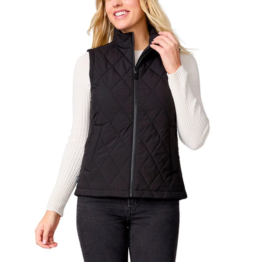 Free Country Women's Quilted Vest | Black