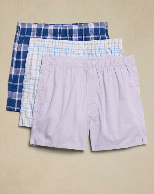Banana Republic Cotton Boxers Patterned (3 Pack) - Lavendar Ice