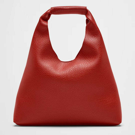 Banana Republic Vegan Leather Mini Slouchy Tote - Red Chakra