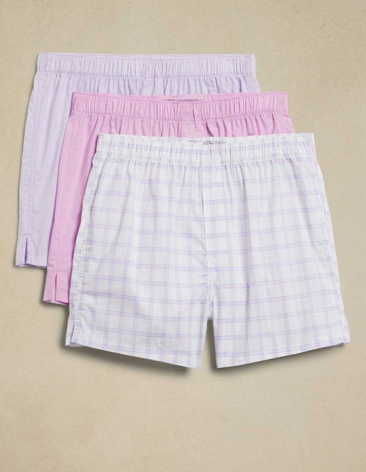 Banana Republic Cotton Boxers Patterned (3 Pack) - Orchid Petal