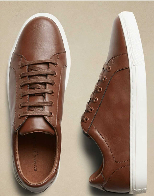Banana Republic Vegan Leather Sneakers - Cognac
