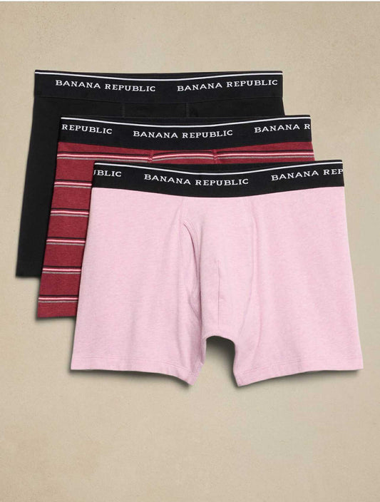 Banana Republic Organic Cotton-Blend Boxer Briefs (3 Pack) - Berry Jam