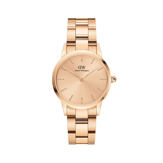 Daniel Wellington Iconic Link Rose Gold-tone Dial Ladies Watch 28mm (DW00100401)