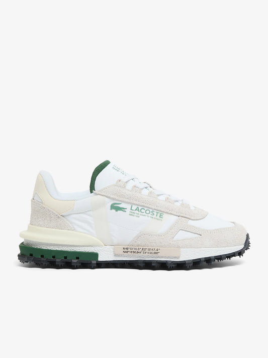 Lacoste Men’s Elite Active Sneakers in White & Dark Green