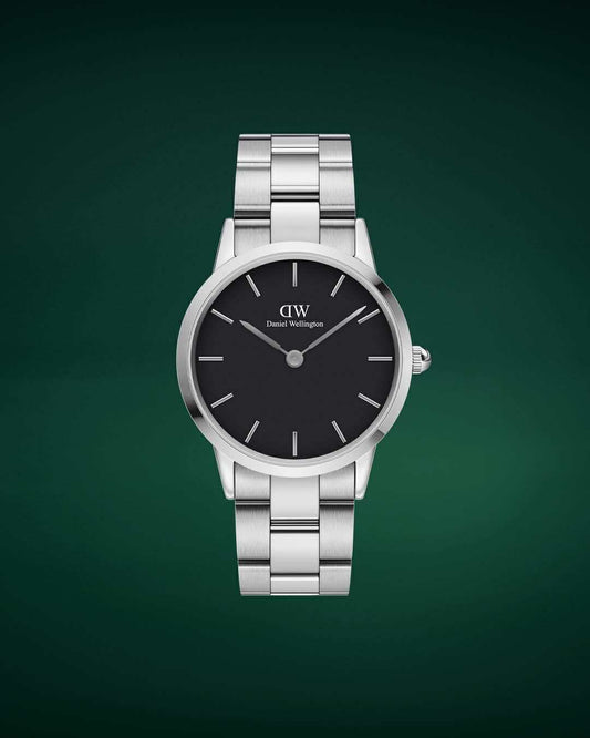 Daniel Wellington Iconic Link Quartz Black Dial Unisex Watch 36mm (DW00100204)