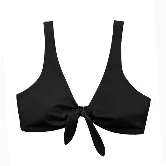 Loft Women's Tie Front Bikini Top -  Black