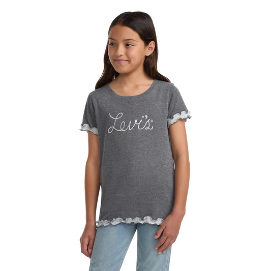 Levi's Girls Lettuce Trim Tee Shirt - Charcoal