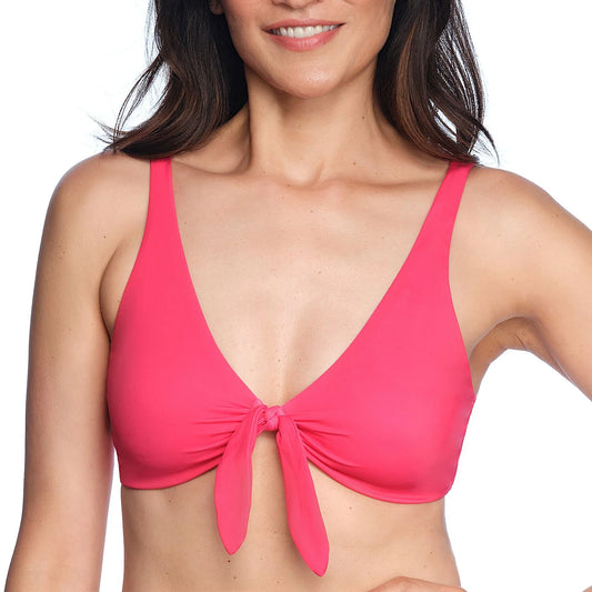 Loft Women's Tie Front Bikini Top - Red
