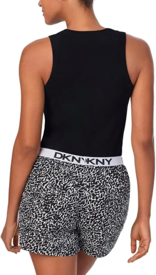 DKNY Women's 2-Piece Tank Top & Short Set in "Black"