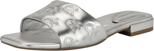 Calvin Klein Women’s Traven in Silver Metallic Leather