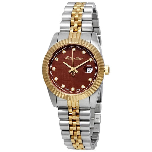 Mathey-Tissot Roly III Crystal Brown Dial Ladies Watch (D810BM)
