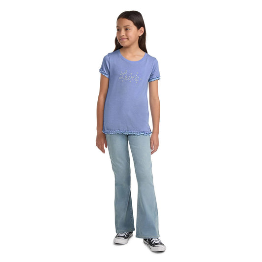 Levi's Girls Lettuce Trim Tee Shirt - Light Blue