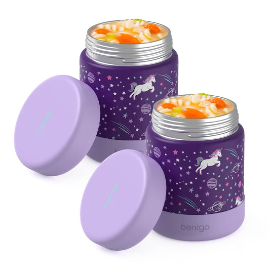 Bentgo Kids 2-Pack Stainless Steel Food Jar (Unicorns design)
