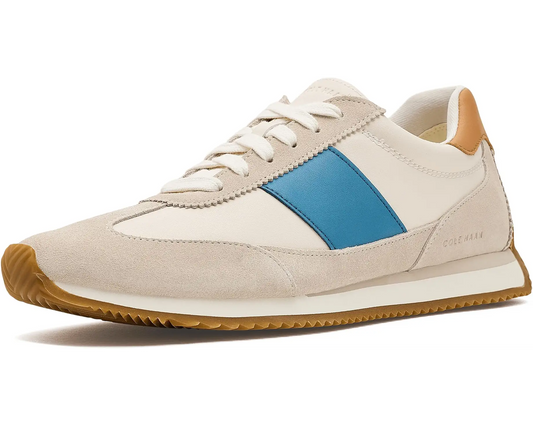 Cole Haan Women’s Grand Crosscourt Davie Runner in Powder Leather / Ancient Scroll Suede