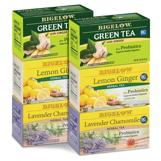 Bigelow Tea Probiotic 3-Flavor Tea Variety Pack (Pack of 6)