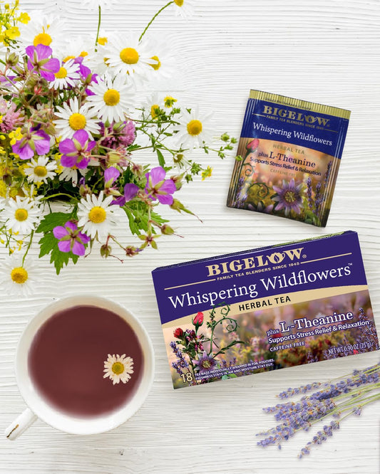 Bigelow Whispering Wildflowers Herbal Tea Plus L-Theanine (6-Pack)