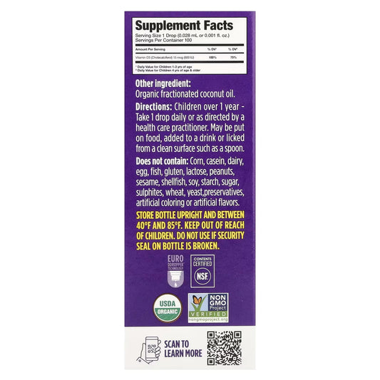 Ddrops Kids Booster Organic Liquid Vitamin D3