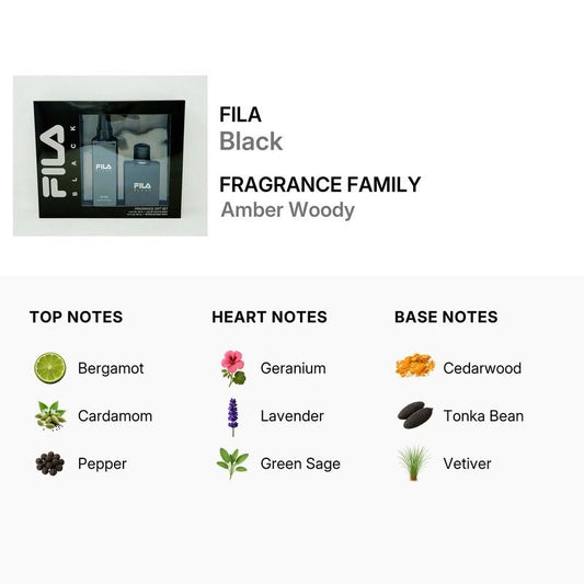 FILA Men's Black Fragrance Gift Set
