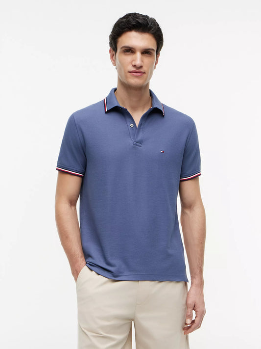 Tommy Hilfiger Regular Fit Tommy Wicking Polo in Faded Indigo