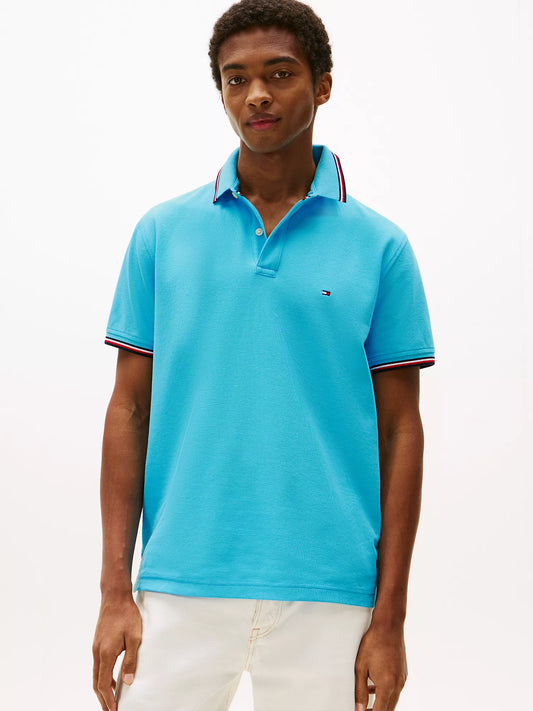 Tommy Hilfiger Regular Fit Tommy Wicking Polo in Seashore Blue