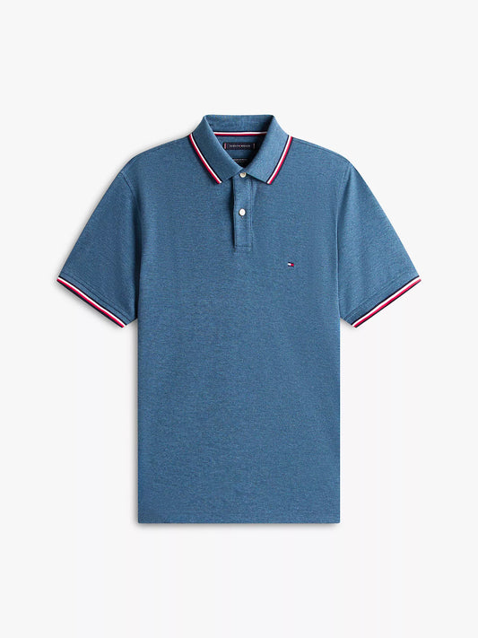 Tommy Hilfiger Regular Fit Tommy Wicking Polo in Blue Heather