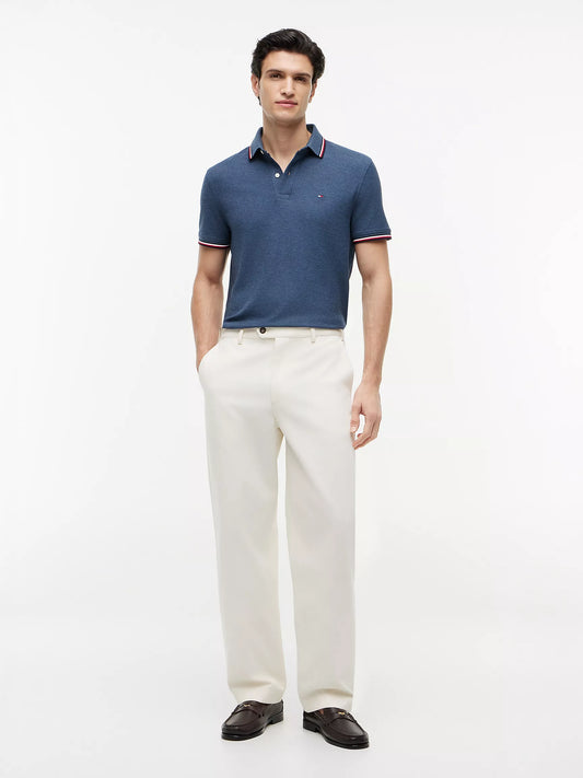 Tommy Hilfiger Regular Fit Tommy Wicking Polo in Blue Heather