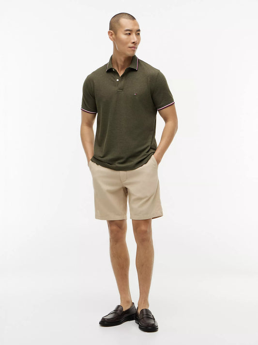 Tommy Hilfiger Regular Fit Tommy Wicking Polo in Green Heather