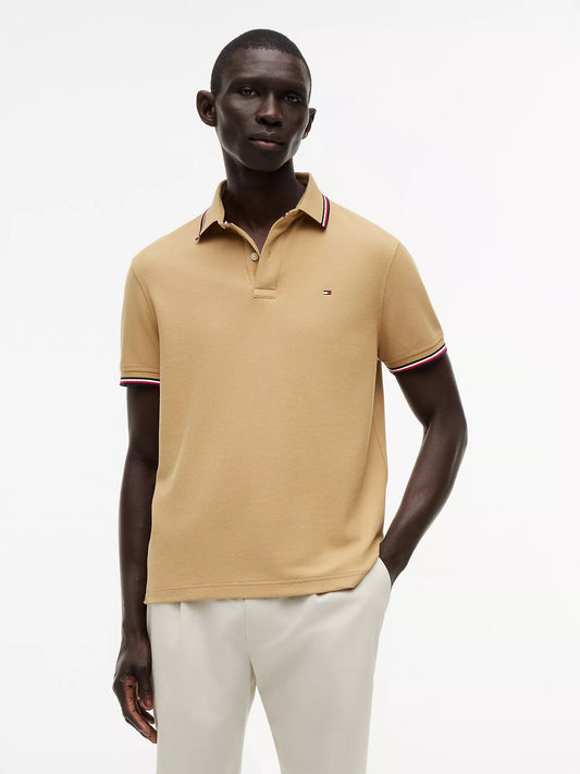 Tommy Hilfiger Regular Fit Tommy Wicking Polo in Champagne Toast