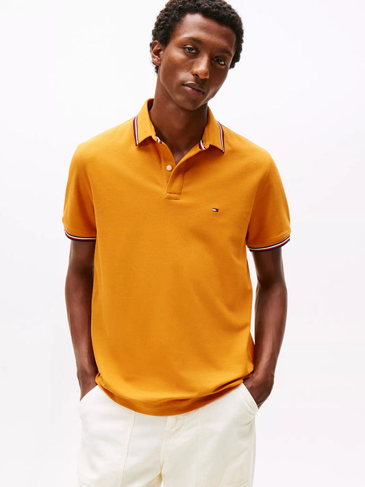 Tommy Hilfiger Regular Fit Tommy Wicking Polo in Autumn Orange