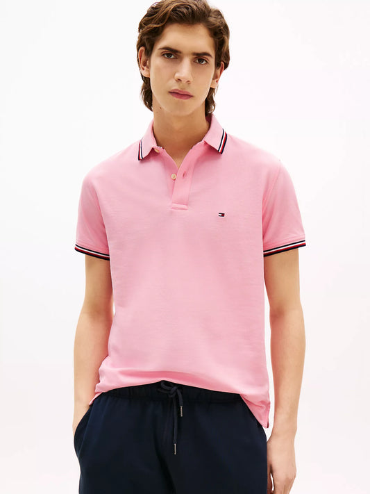 Tommy Hilfiger Regular Fit Tommy Wicking Polo in Classic Pink