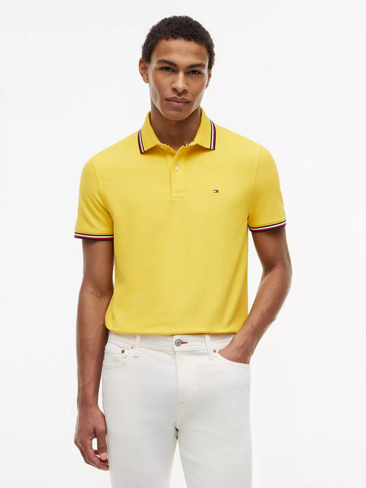 Tommy Hilfiger Regular Fit Tommy Wicking Polo in Pollen