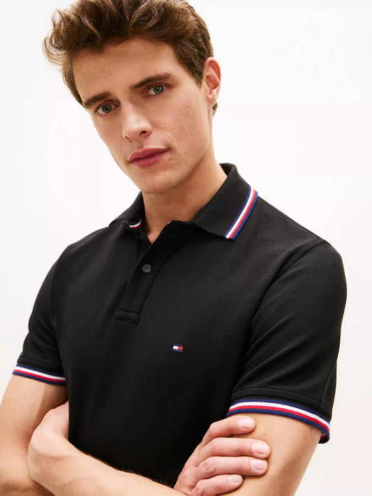 Tommy Hilfiger Regular Fit Tommy Wicking Polo in Black