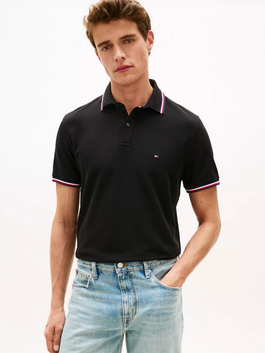 Tommy Hilfiger Regular Fit Tommy Wicking Polo in Black
