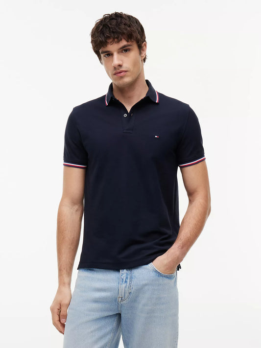 Tommy Hilfiger Regular Fit Tommy Wicking Polo in Navy