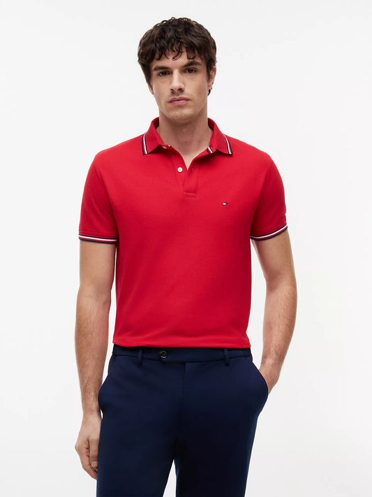 Tommy Hilfiger Regular Fit Tommy Wicking Polo in Primary Red