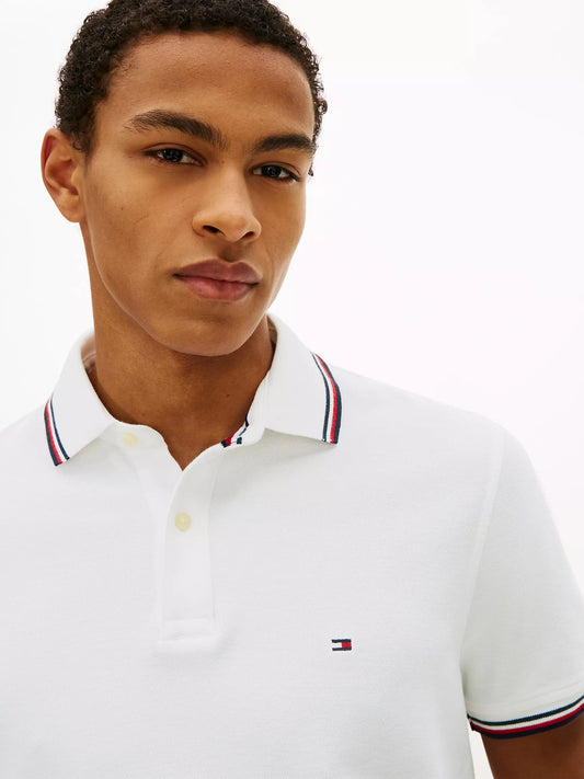 Tommy Hilfiger Regular Fit Tommy Wicking Polo in Fresh White