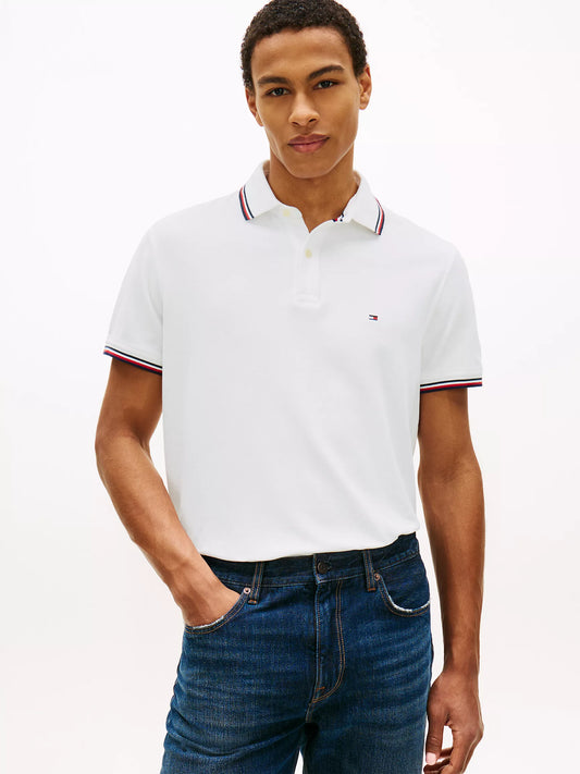 Tommy Hilfiger Regular Fit Tommy Wicking Polo in Fresh White