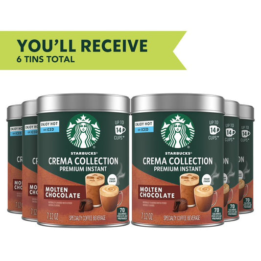 Starbucks Crema Collection Premium Instant Molten Chocolate Flavored Coffee (6-Pack)