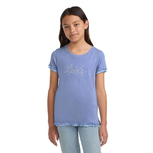 Levi's Girls Lettuce Trim Tee Shirt - Light Blue
