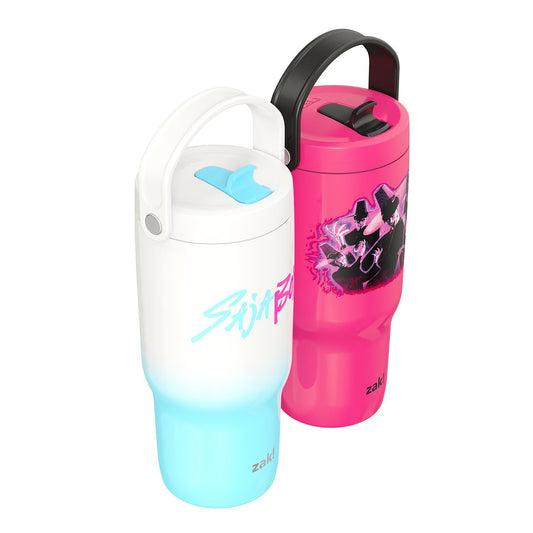 Zak Designs KPop 20oz Stainless Steel Sutton Flex Grip Siply Tumbler Set (2-Pack Saja Boys Edition)