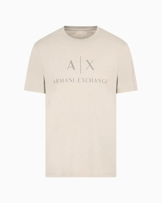 Armani Exchange Slim fit jersey T-shirt with logo - Beige