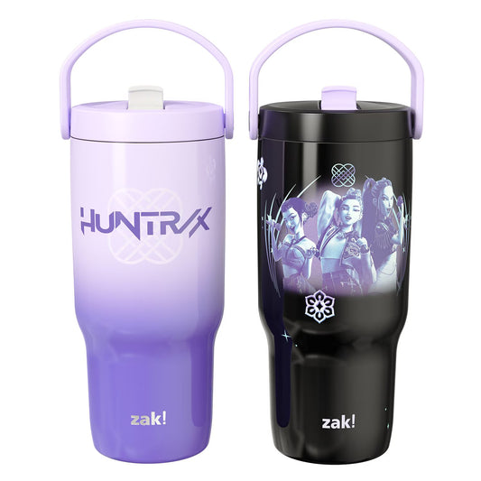 Zak Designs KPop 20oz Stainless Steel Sutton Flex Grip Siply Tumbler Set (2-Pack Huntrix Edition)